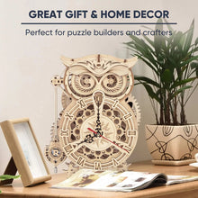 Load image into Gallery viewer, DIY 3D Owl Wooden Clock Building Block