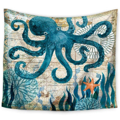 The Blue Octopus Tapestry
