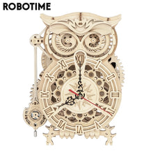 Load image into Gallery viewer, DIY 3D Owl Wooden Clock Building Block