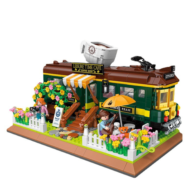 Train Coffee House Building Blocks