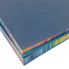 Load image into Gallery viewer, Leather covered notebook with rainbow sides