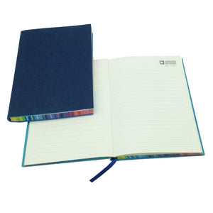 Leather covered notebook with rainbow sides