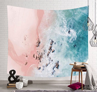 Blue ocean tapestry painting