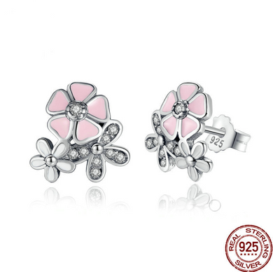 Sterling Silver Daisy Earrings