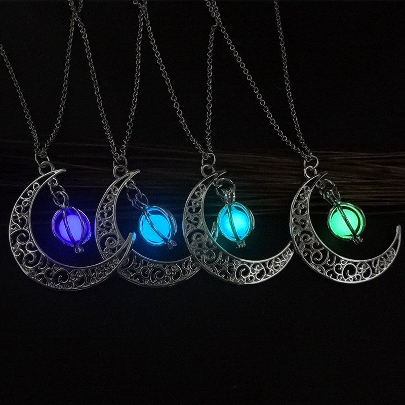 Crescent Moon Glow Necklace